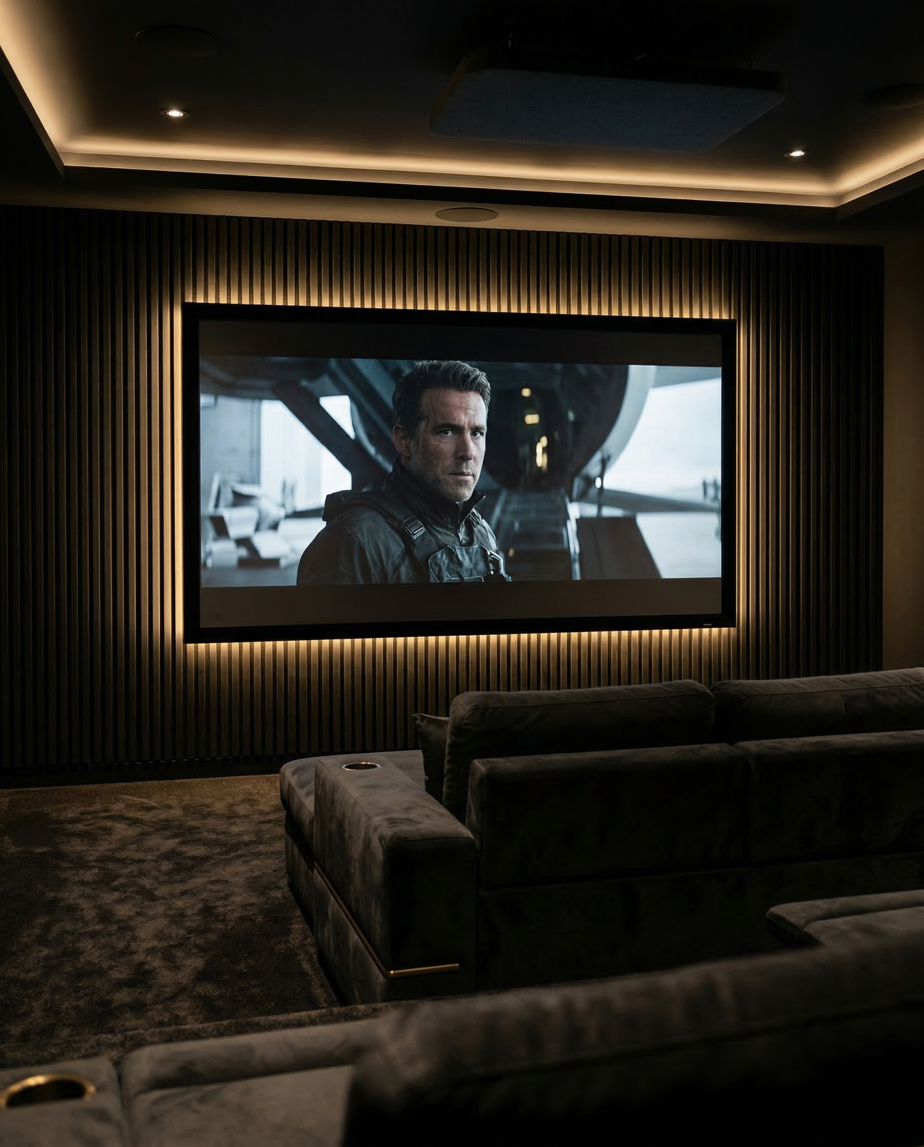 Black Acoustic Wall Panel lifestyle/product photo