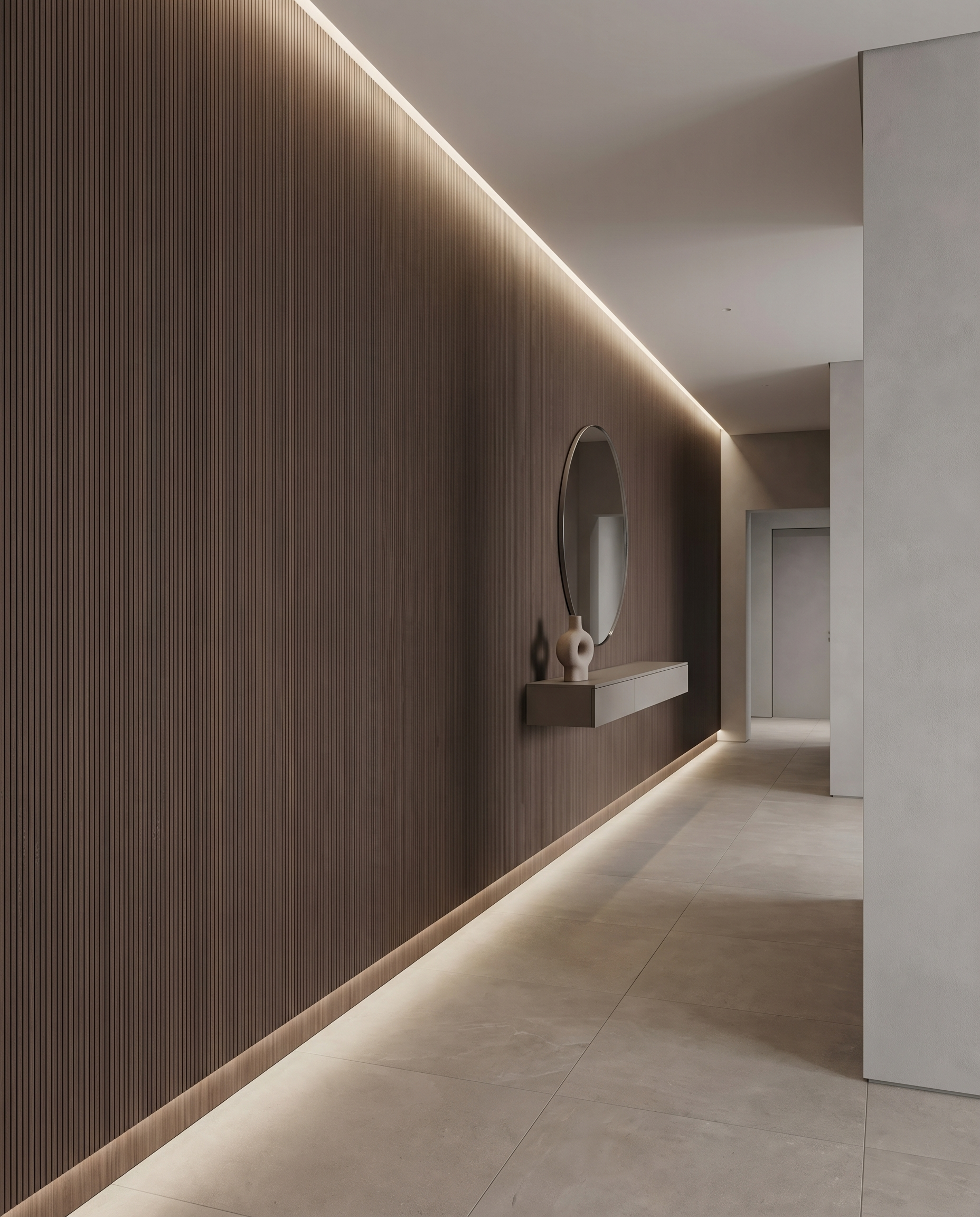 Dark Walnut Bamboo Wall Panel lifestyle/product photo by TrioPanels