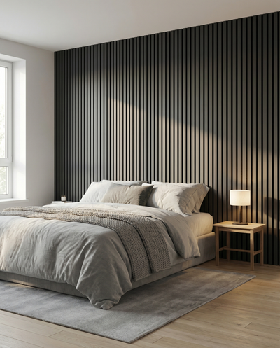 Anthracite Acoustic Wall Panel lifestyle/product photo 