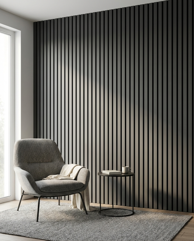 Anthracite Acoustic Wall Panel lifestyle/product photo 