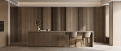 Classic Timber Bamboo Wall Panel lifestyle/product photo by TrioPanels 