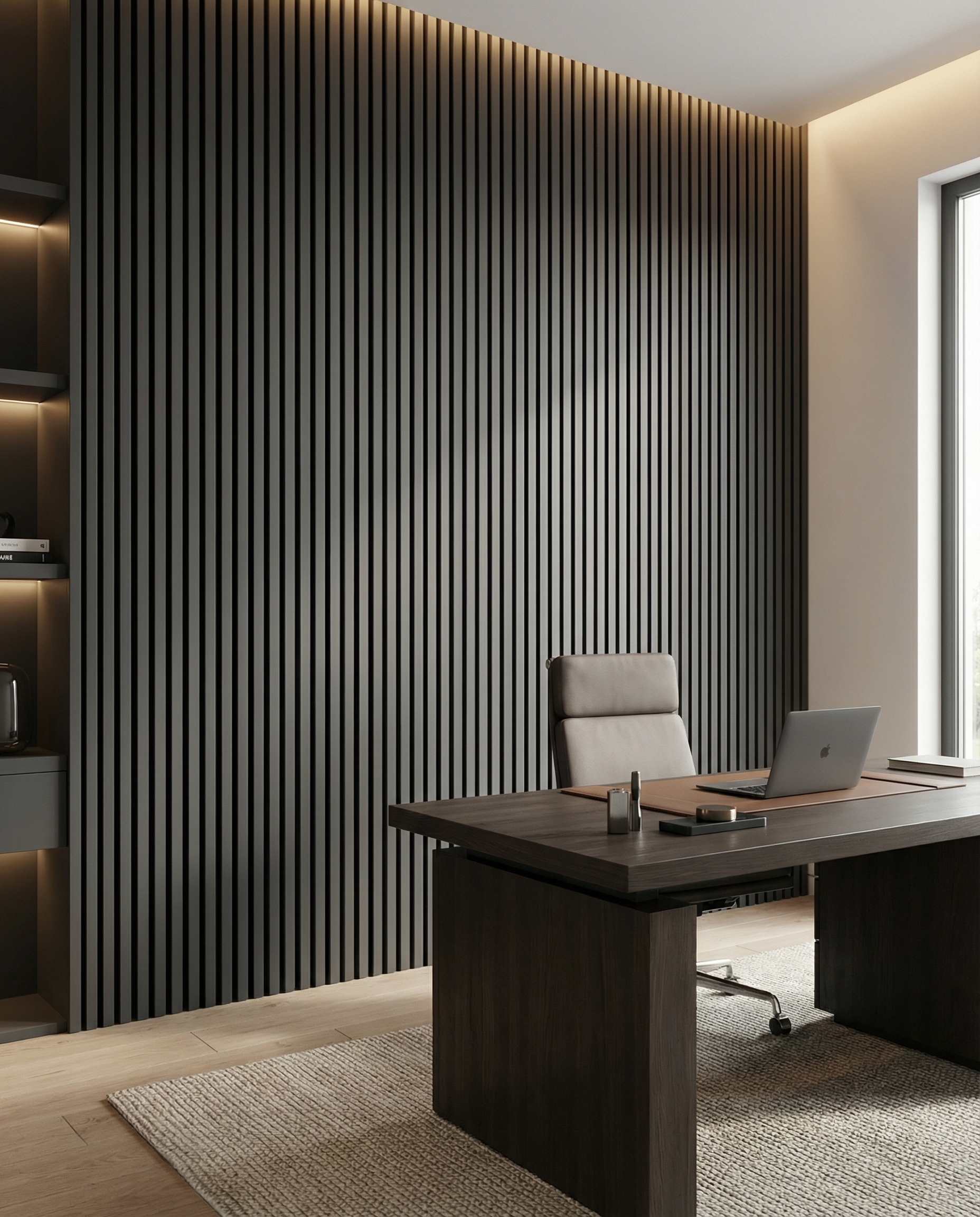 Anthracite Acoustic Wall Panel lifestyle/product photo 