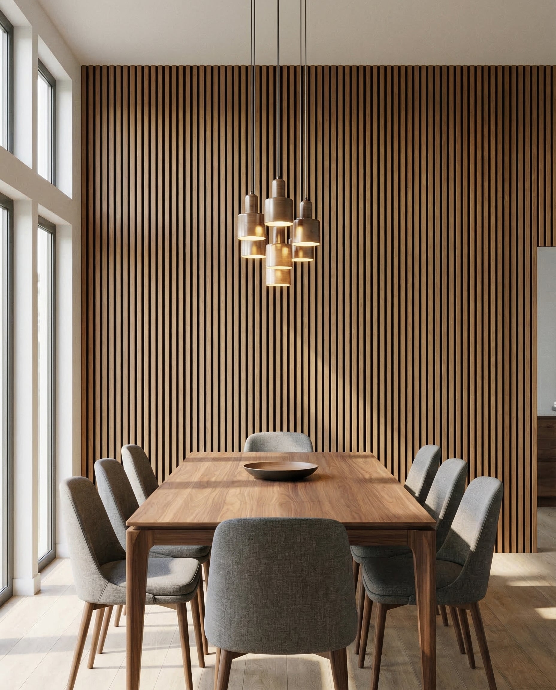 Teak Acoustic Wall Panel lifestyle/product photo 